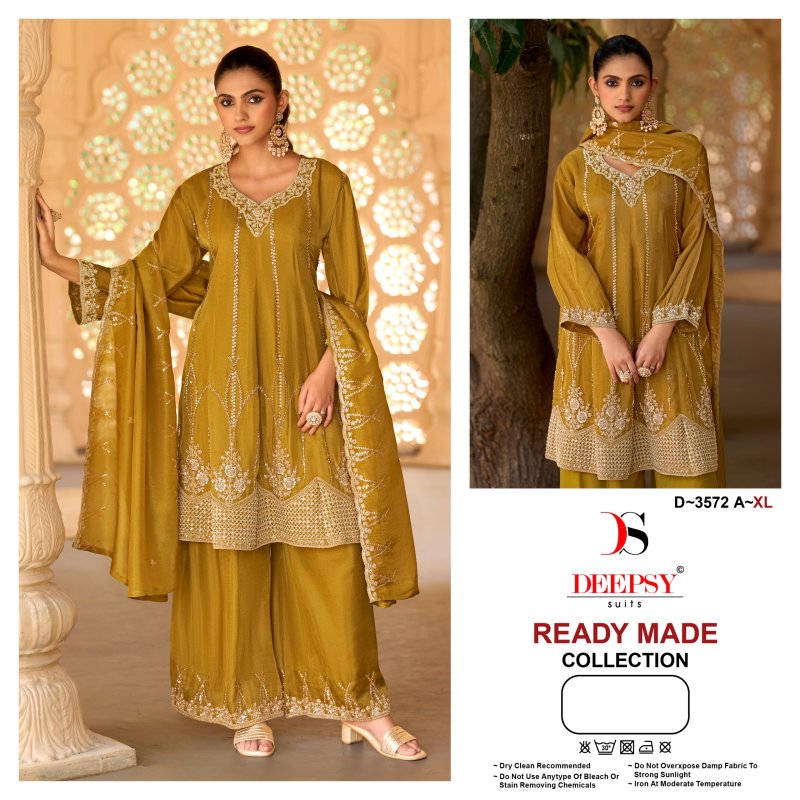 D 3572 A To D By Deepsy Viscose Tissue Silk Readymade Pakistani Suits